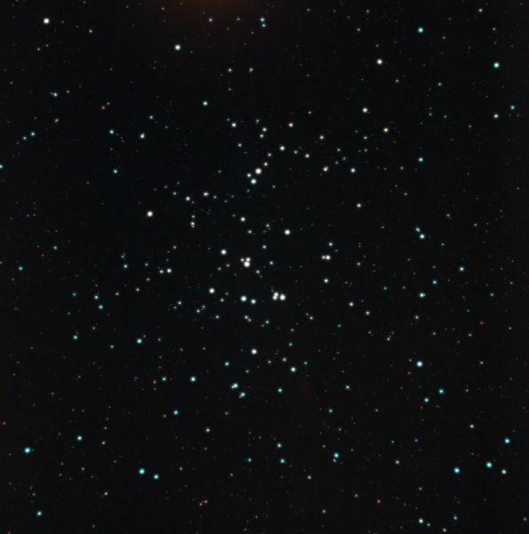 The Beehive cluster (M44) is prominent in the eastern evening sky. Image courtesy of Nick James, 2010 April.