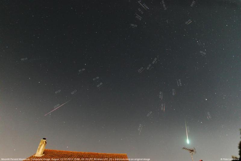 Perseids in 2014 image by Pete Lawrence