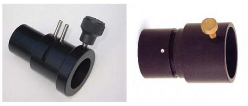 Figure 3.  The two primary dispersion correctors available in recent times: Astro Systems Holland’s adjustable corrector and Adirondack’s PADC corrector. The PADC is no longer made, however the ASH corrector is still available at the time of writing.