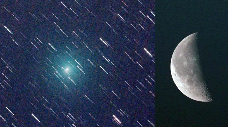 Comet 41P and the Moon at the same scale
