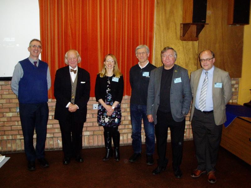 The speakers and section director: Mike Frost, Allan Chapman, Louise Devoy, Mark Edwards, Kevin Kilburn and Kenelm England (image Lee Macdonald).