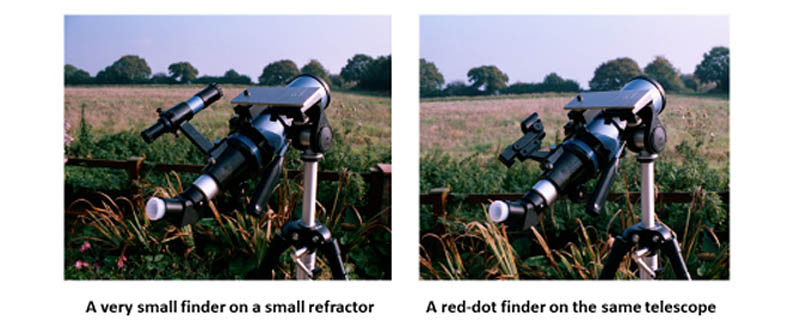 Figure 4. Many finder scopes on small telescopes are too small to be useful.