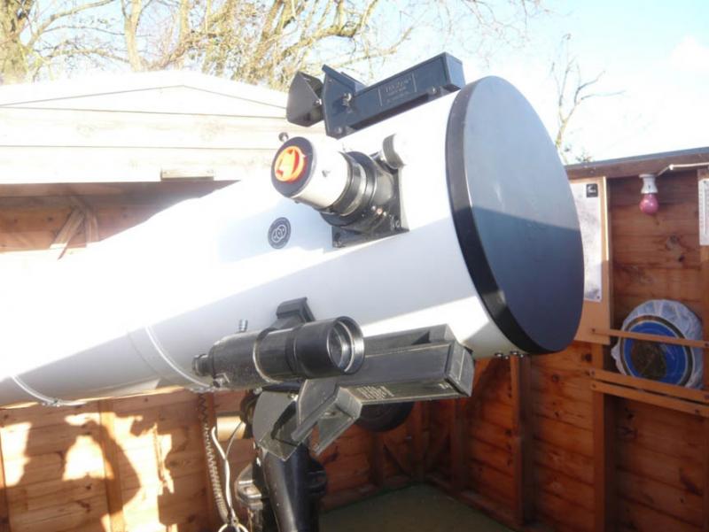 Figure 5. The author's 12-inch (30cm) reflector fitted with a finder scope and 2 Telrad finders.