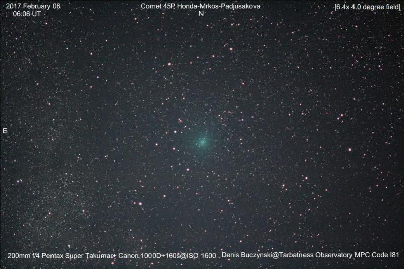 Figure 4 Comet 45P imaged by Denis Buczynski on 2017 February 6th