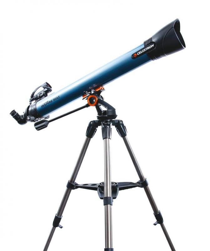 Example of a refractor on an a mount where the azimuth bearing is outside the tube – not recommended for astronomy.