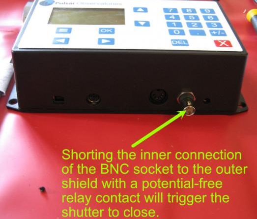 Rotation-controller BNC trigger input