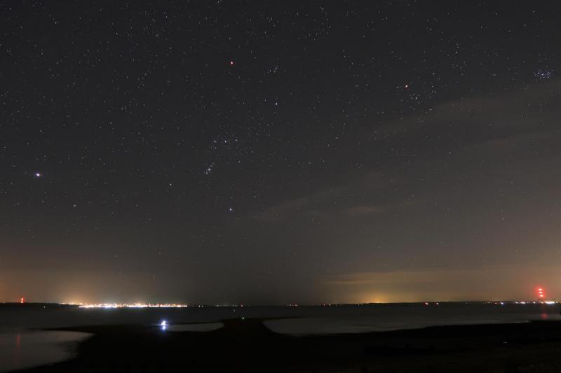 The night sky seen looking over the Solent (image courtesy Andrew Paterson).