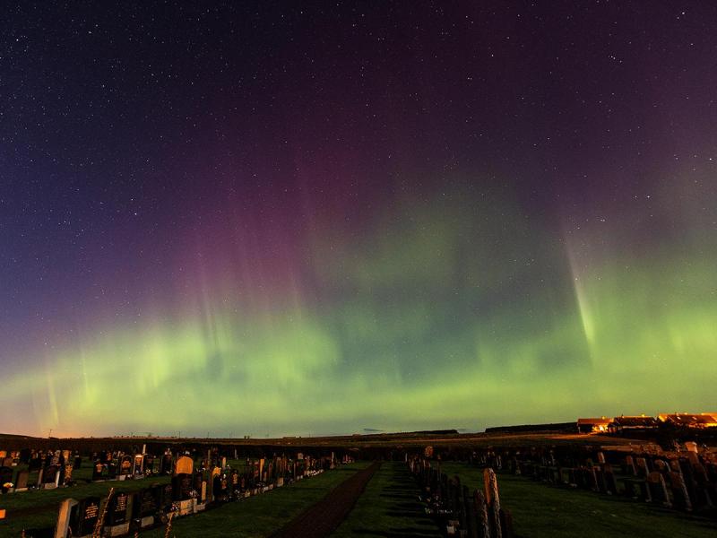 The aurora seen from Scotland (Image courtesy Alan C. Tough).