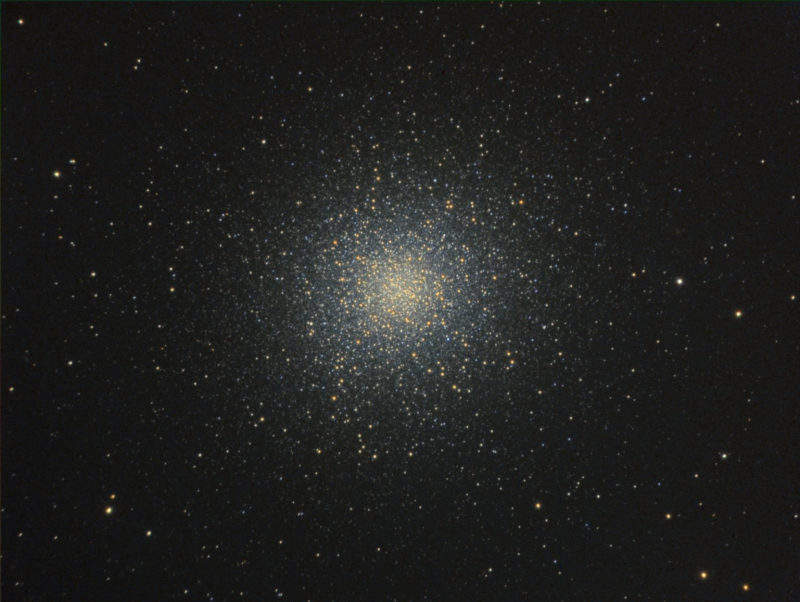 The globular cluster known as M13 containing perhaps 300,000 stars (Image courtesy Geof Lewis).