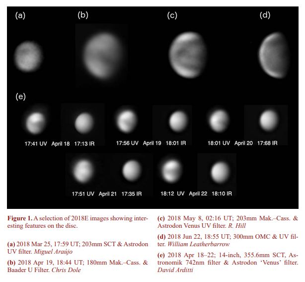Figure 1. A selection of 2018E images showing interesting features on the disc.