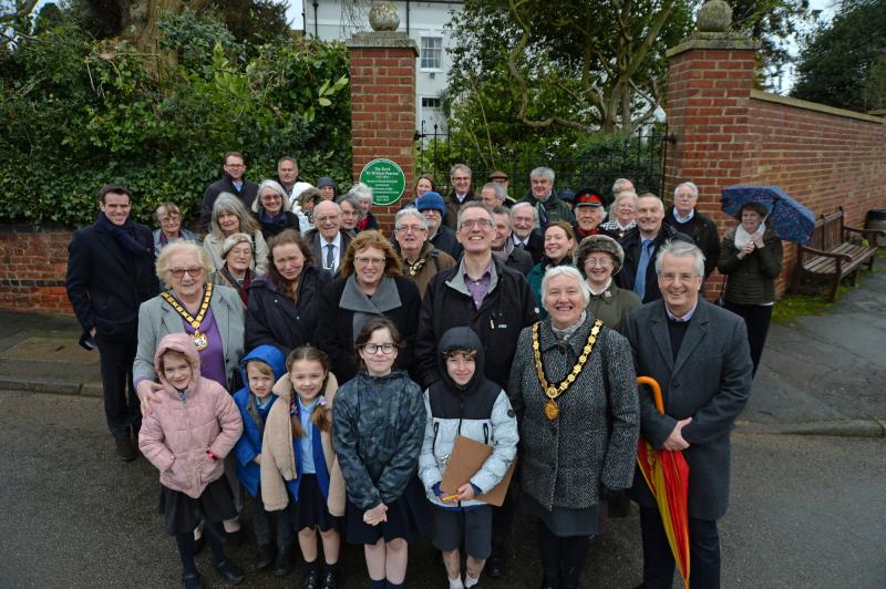  Participants at the unveiling of the plaque to Rev Dr William Pearson, co-founder of the Royal Astronomical Society, 2020 Jan 16th at South Kilworth Leics (image courtesy Leicestershire County Council)