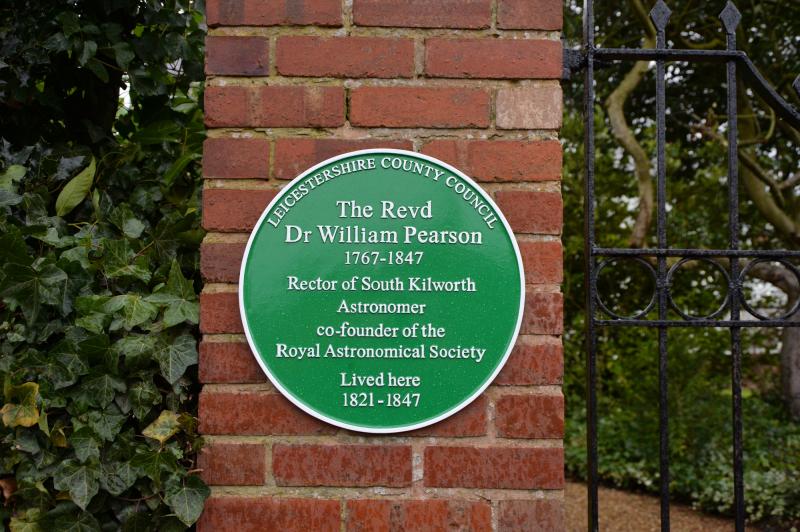 Close up of the Pearson plaque (image courtesy Leicestershire County Council)