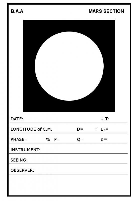 Figure 2. The BAA Mars blank.