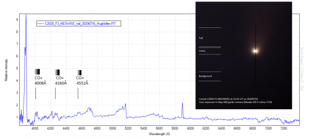 Comet C2020 F3 (NEOWISE) tail spectrum at 22