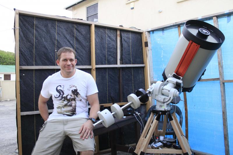 Figure 1. Milosz Leszewicz and his telescope.