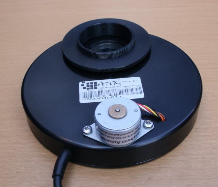 Atik motorised filter wheel for easily swapping 1.25-inch filters in the light path.