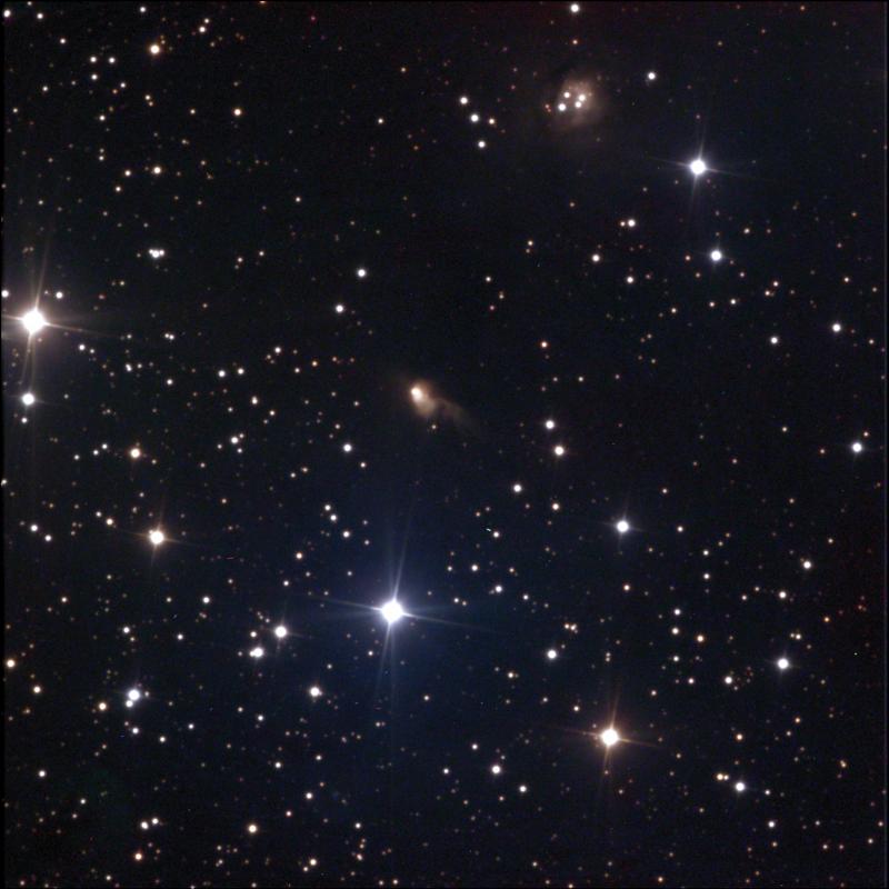 Grant Privett’s 2011 image of V900 Mon and Jim Thommes’s newly discovered nebula.