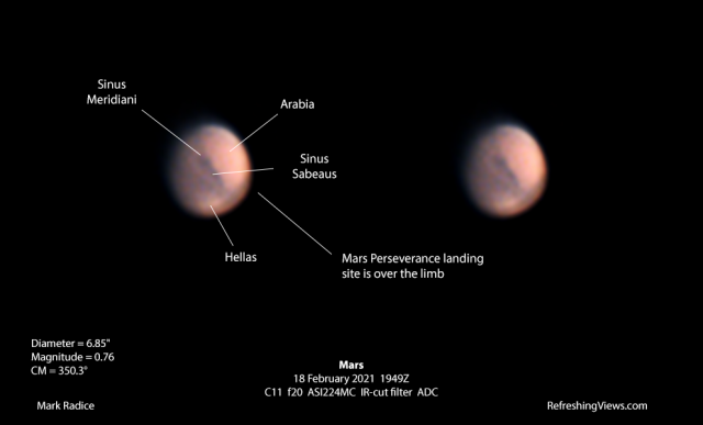 20210218 Mars (during Perseverance landing)