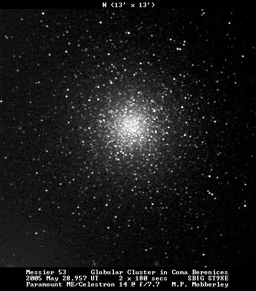 The globular cluster M53, photographed by Martin Mobberley.