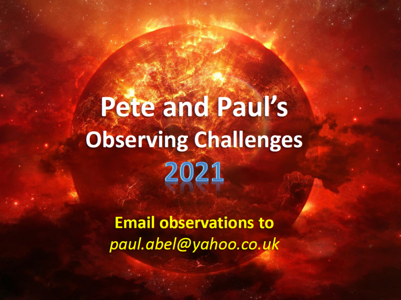 Pete and Paul’s Observing Challenges for 2021