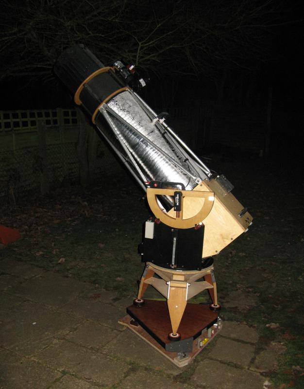 Martin Lewis’ 222mm Dobsonian, insulated with aluminium foil. Martin Lewis