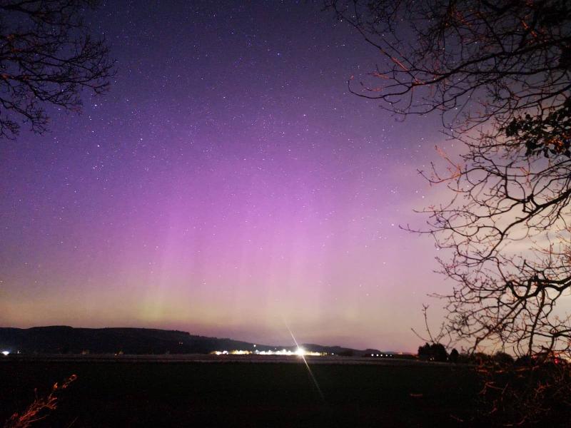 An auroral display photographed near Perth on Apr 16/17. Credit - Nicola MacInnes