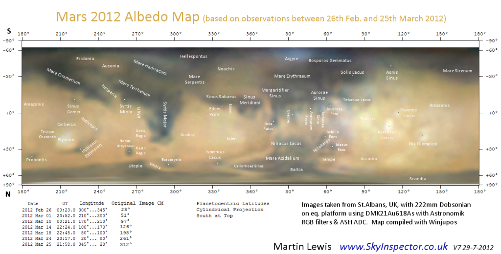 2012 Mars Albedo map