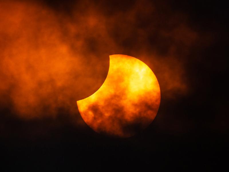 Clouds failed to stop Alan Tough from capturing this striking image of the eclipse, from Moray in Scotland.