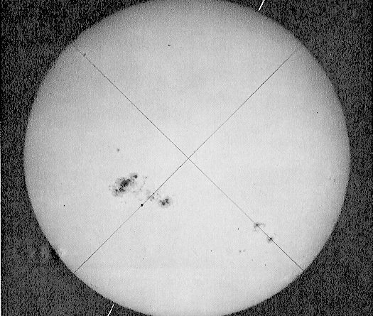 Figure 1. The Great Sunspot of 1947 (Greenwich group number 14886). Photograph from the Royal Observatory, Greenwich, 1947 Apr 7. (See ref. 7.)