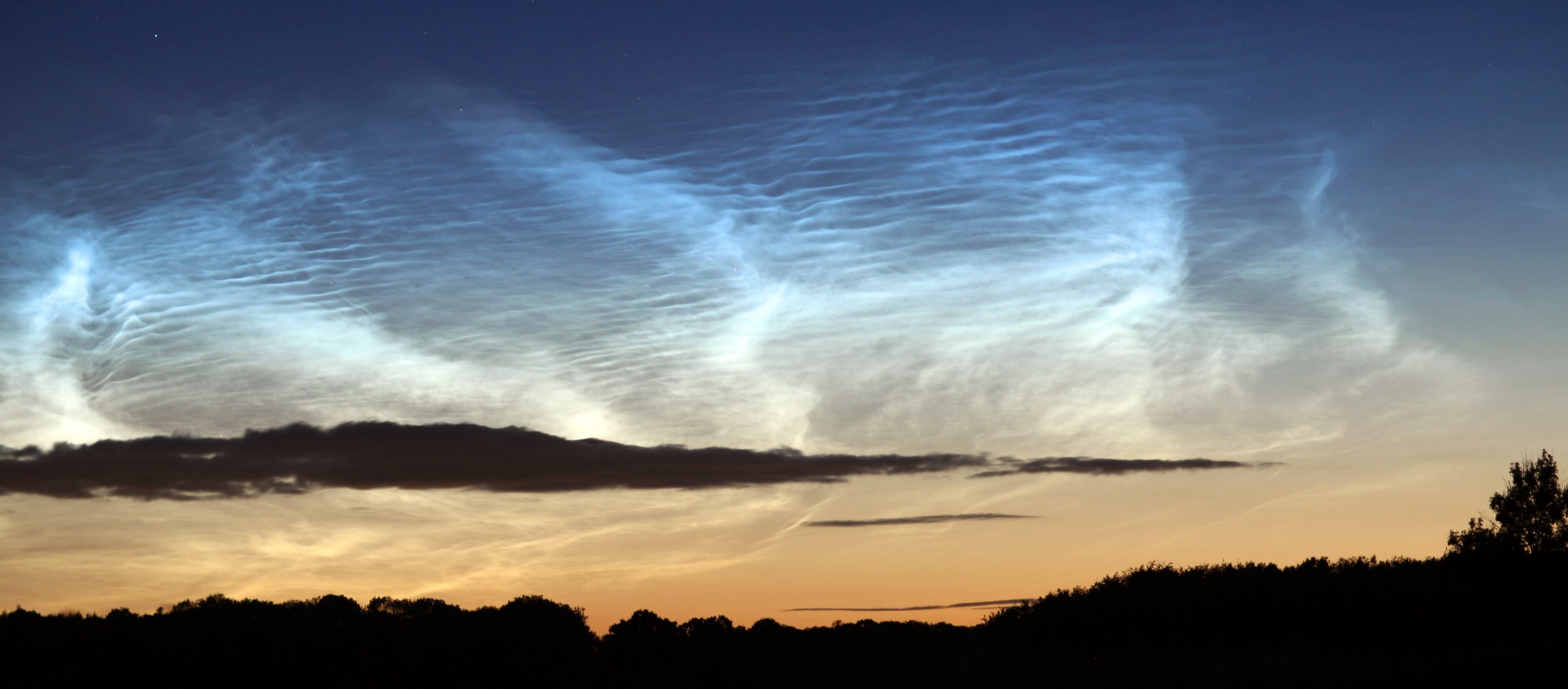 Noctilucent cloud over Cirencester, UK, imaged by James Weightman on 2020 July 10.
