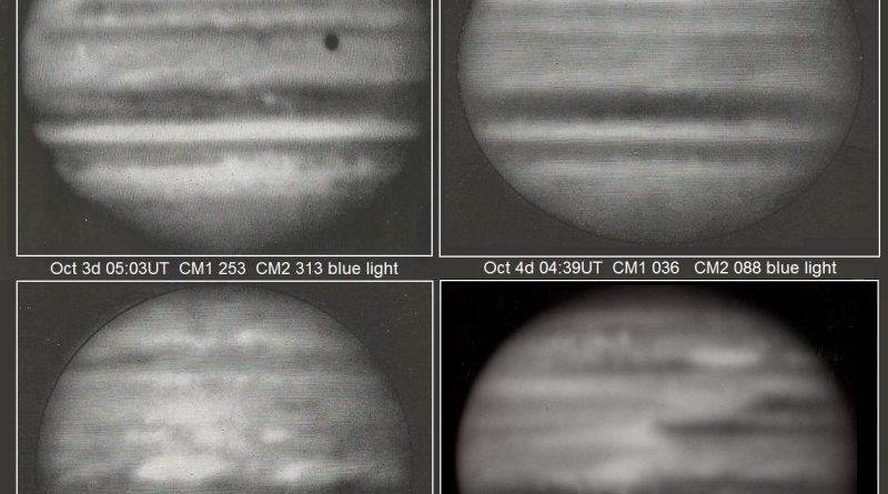 Four photographs of Jupiter taken by M. L. Humason with the 200-inch Mount Palomar reflector
