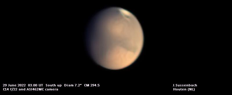 Observation of Mars, 29 June 2022 by J. Sussenbach