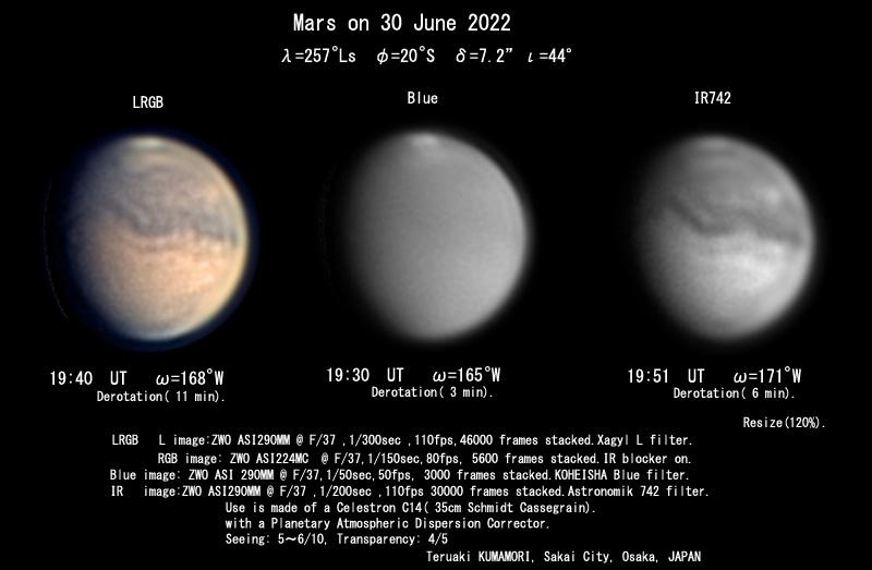 Mars on 30 June 2022, by Teruyaku Kumamori