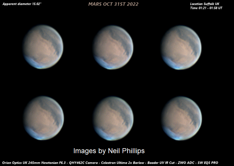 Mars Oct 31 2022 Images by Neil Phillips
