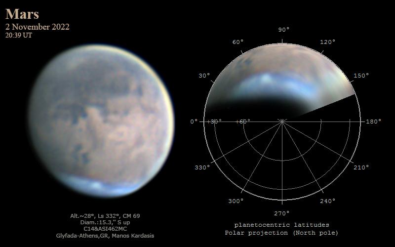 Mars observed 2 November 2022 by Manos Kardasis