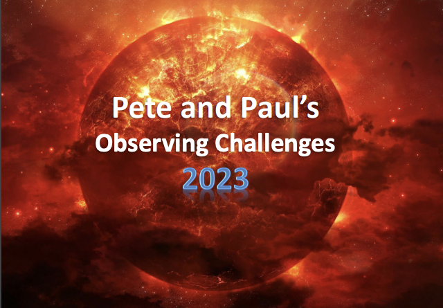 Pete and Paul's Observing Challenges 2023 intro slide image