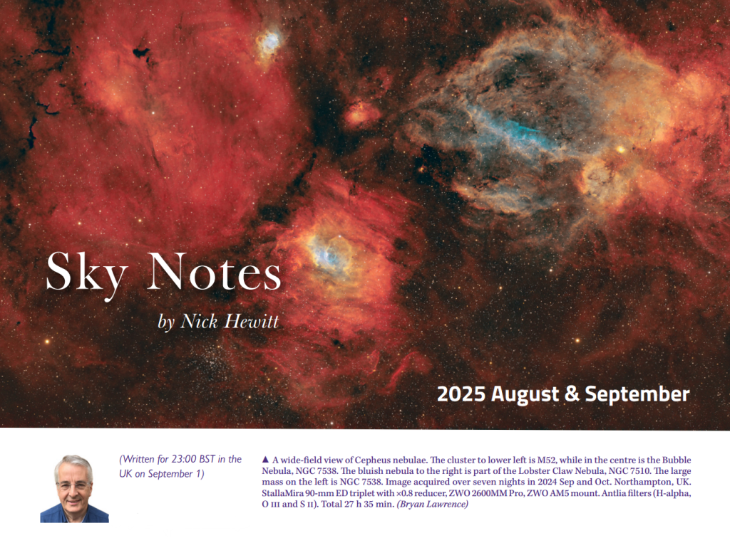 Sky Note Notes Sky notes for 2025 August & September – British Astronomical Association