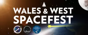 Wales and West Spacefest The logos of Cardif, Bath and Bristol astronomy societies, and a star and rocket