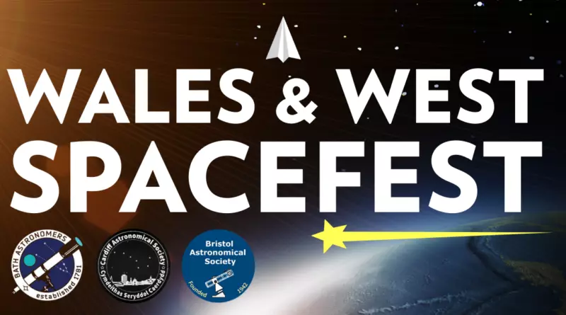 Wales and West Spacefest The logos of Cardif, Bath and Bristol astronomy societies, and a star and rocket