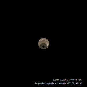 Ganymede eclipsed by Io